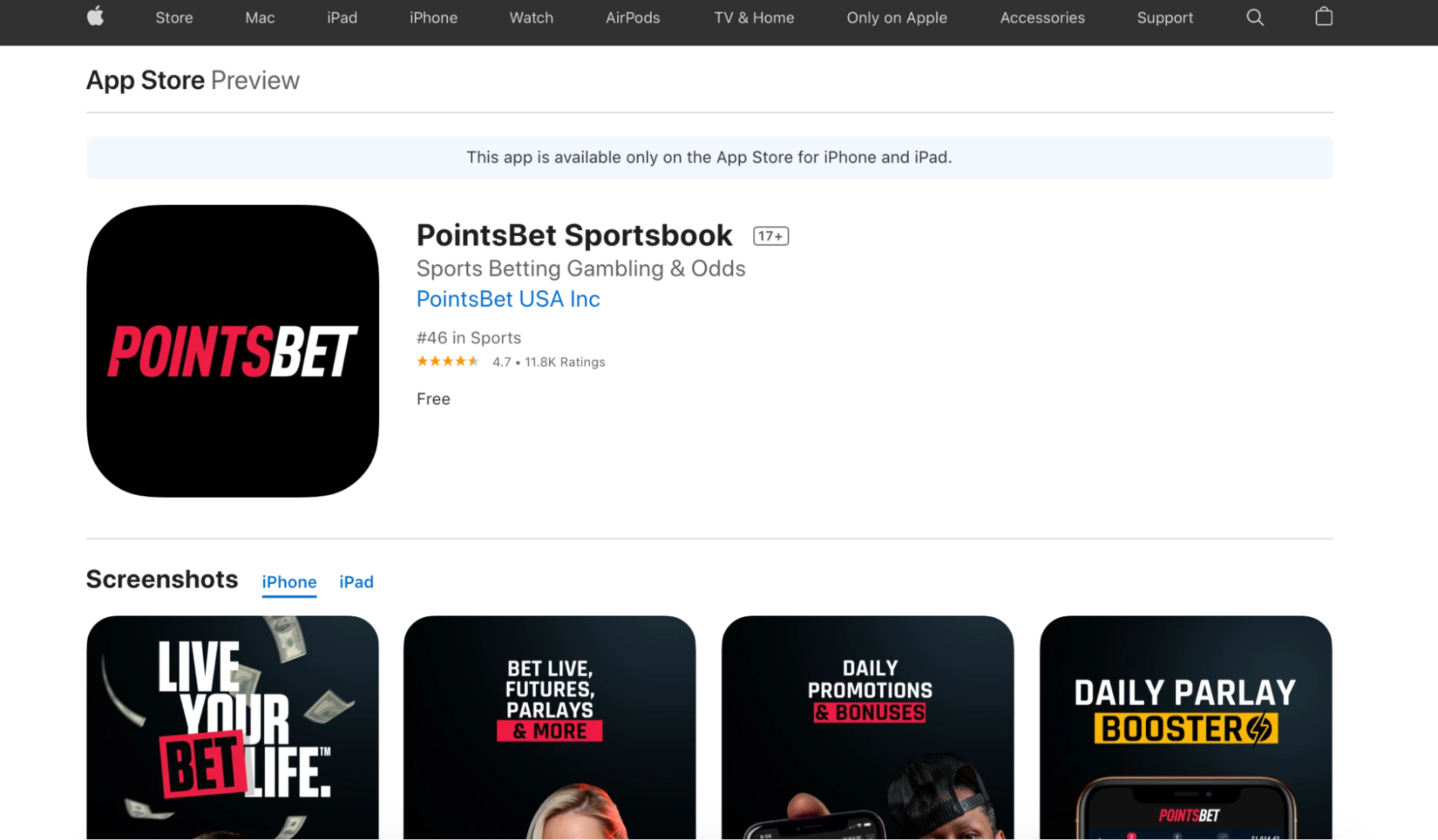 PointsBet Sportsbook Mobile App