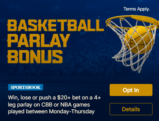 WynnBET Basketball Parlay Bonus up to $10
