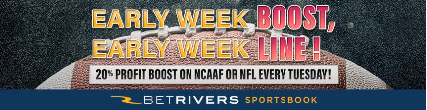 BetRivers 20% NCAAF/NFL Profit Boost up to $250