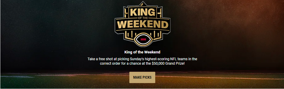 BetMGM King of the Weekend Offer up to up to $50,000