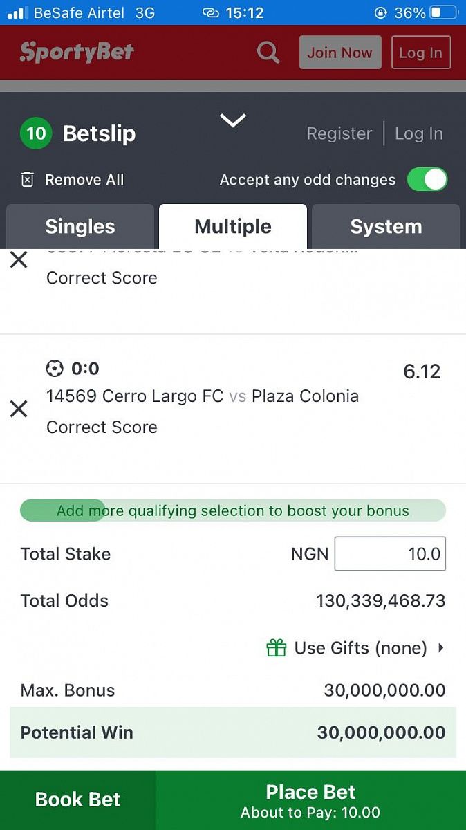 confirm bet correct score