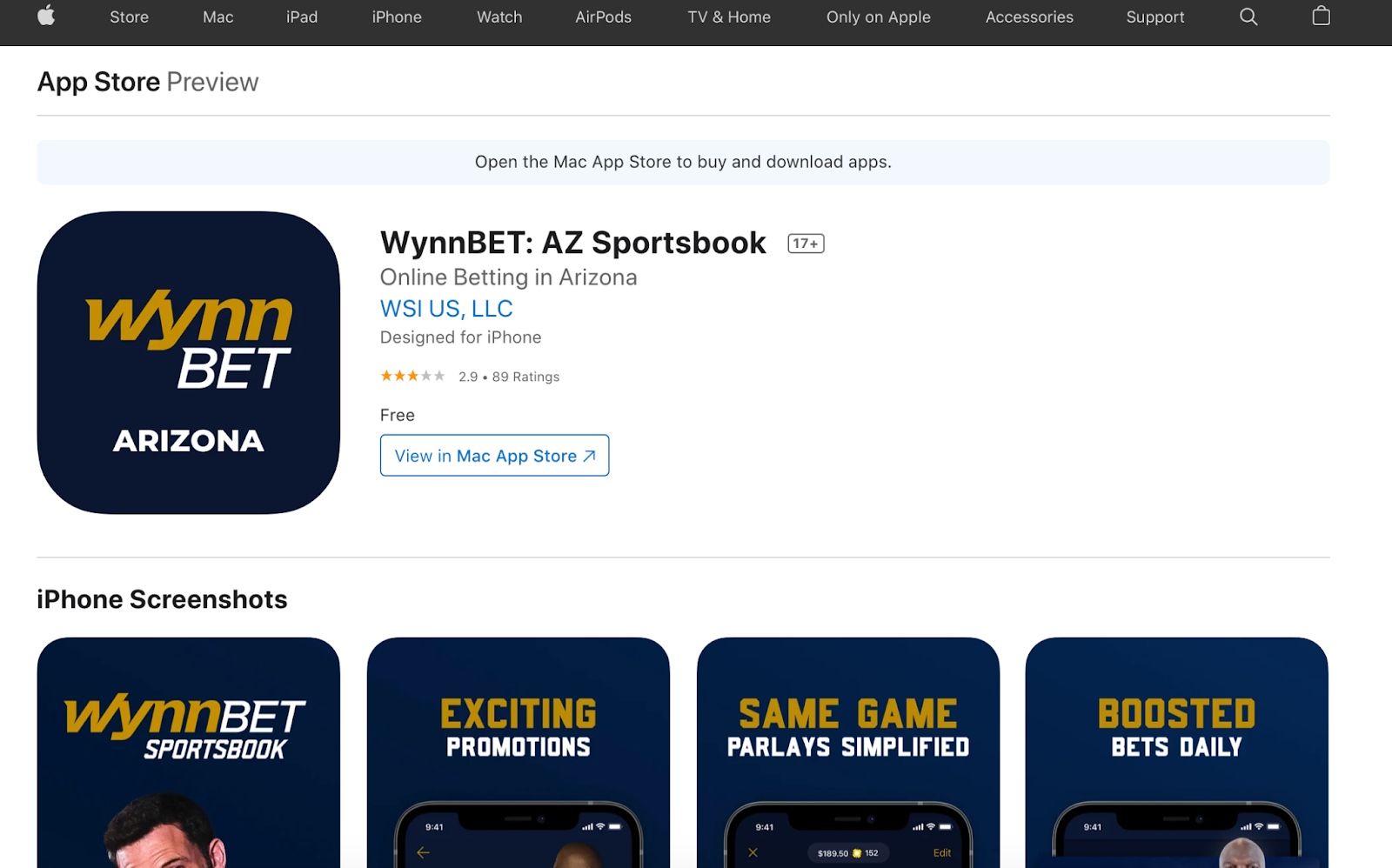 Wynn Bet Sportsbook Mobile App For iOS
