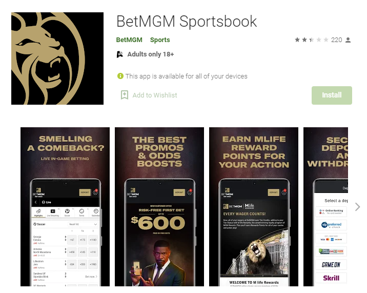 Download BETMGM Sportsbook App for Android