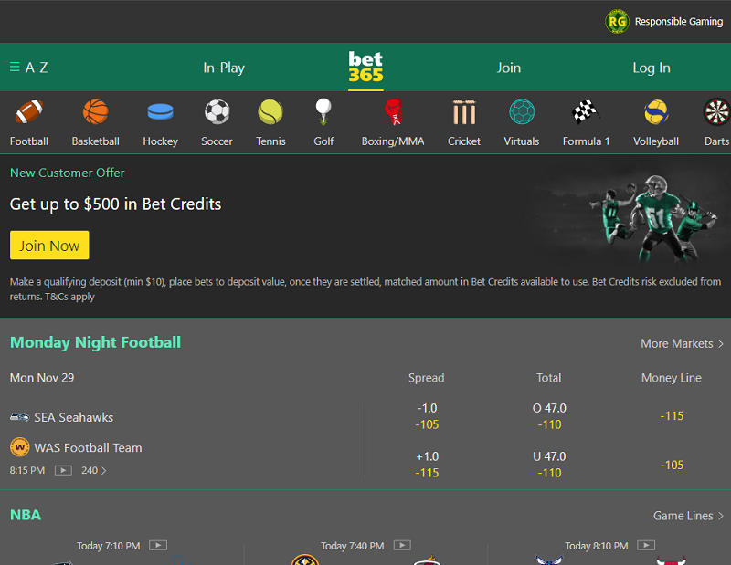 Bet365 Mobile US Sports