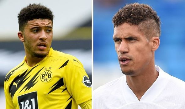 Jadon Sancho and Raphael Varane