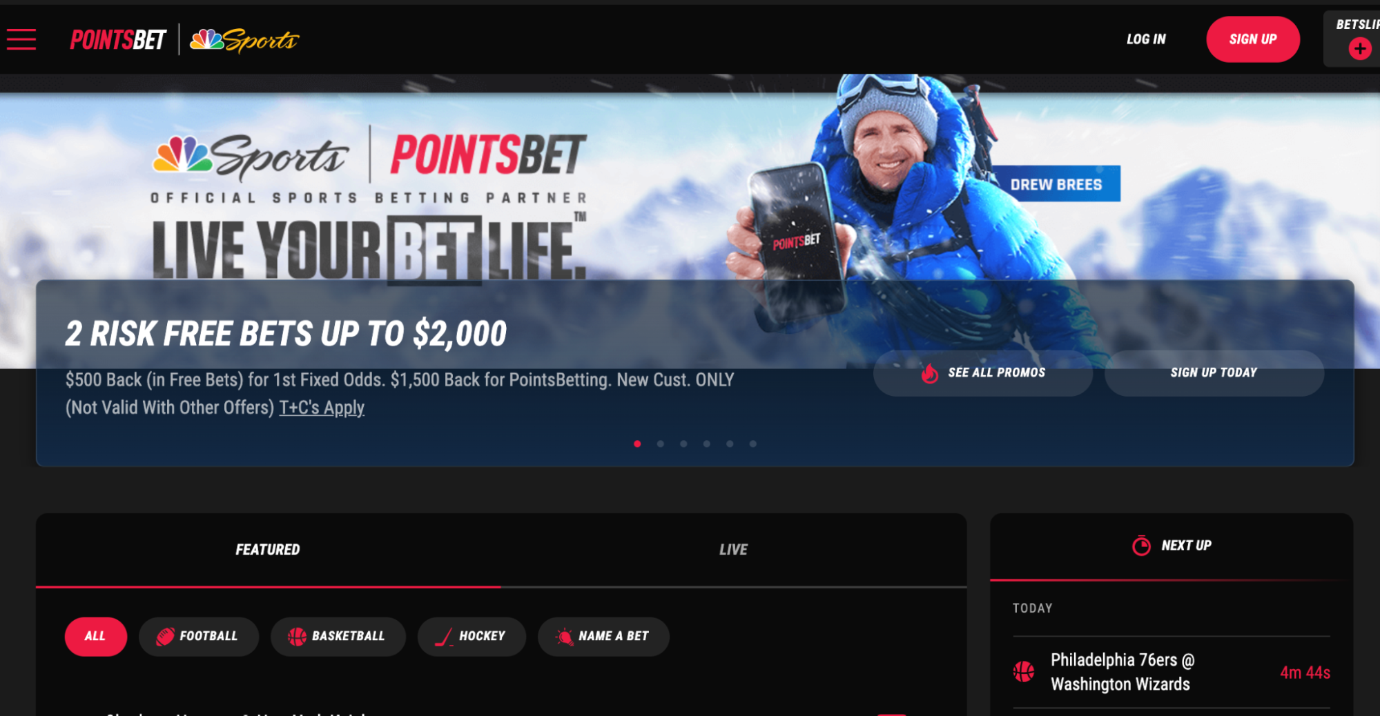 PointsBet main page
